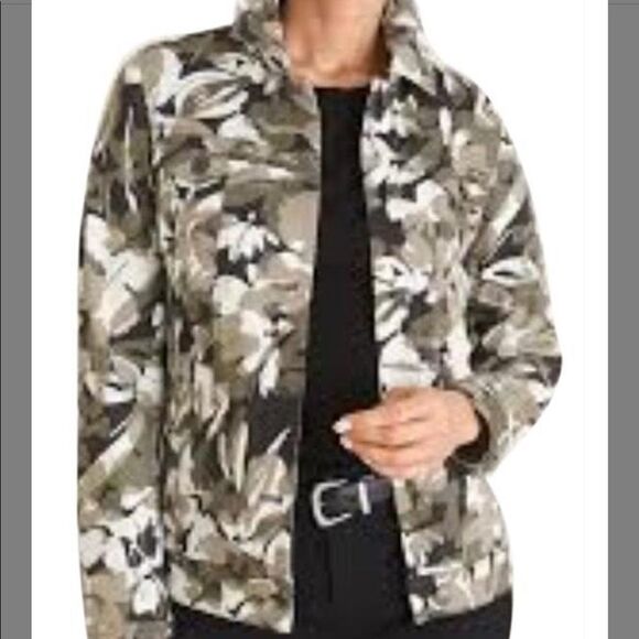 Chico’s Floral CAMO Print Jacket L12/14 - Picture 1 of 8